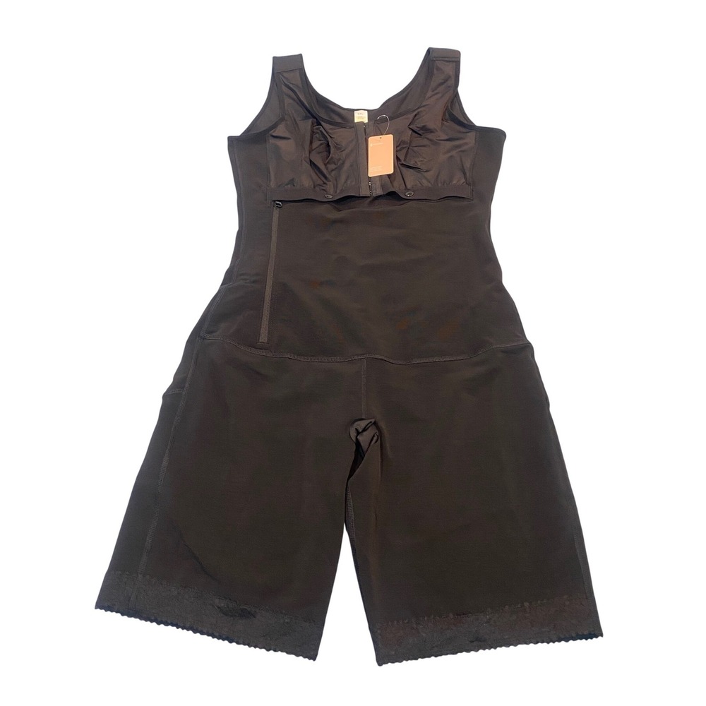 Feelingirl‎ Black Full Body Shapewear Bodysuit Tummy Control Lace Trim 3XL NEW